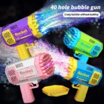 40 Hole Bubble Machine Fully Automatic Bubble Blowing Light Outdoor Bubble Machine without Battery without Bubble Water 1