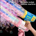 40 Hole Bubble Machine Fully Automatic Bubble Blowing Light Outdoor Bubble Machine without Battery without Bubble Water 4