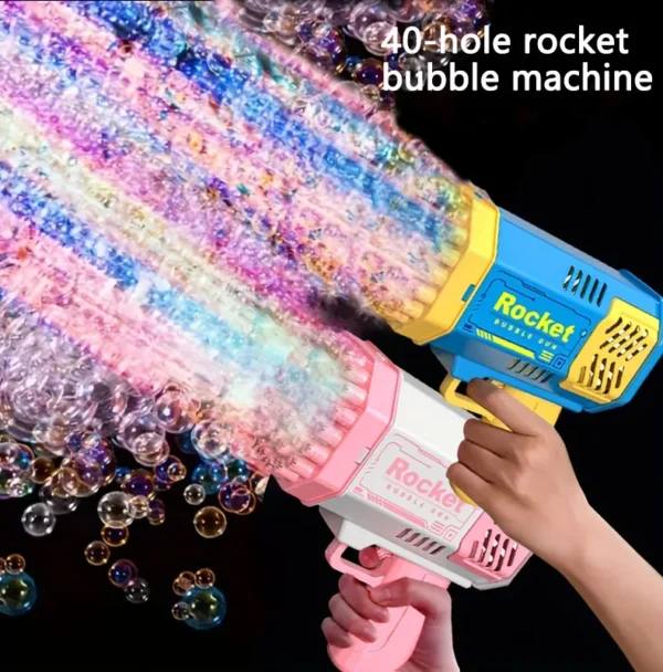 40 Hole Bubble Machine Fully Automatic Bubble Blowing Light Outdoor Bubble Machine without Battery without Bubble Water 3
